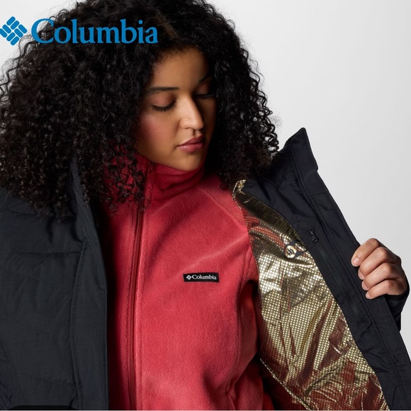 Columbia Charcoal Hooded Puffer Jacket Omni Heat 3X. EUC - Picture 11 of 12